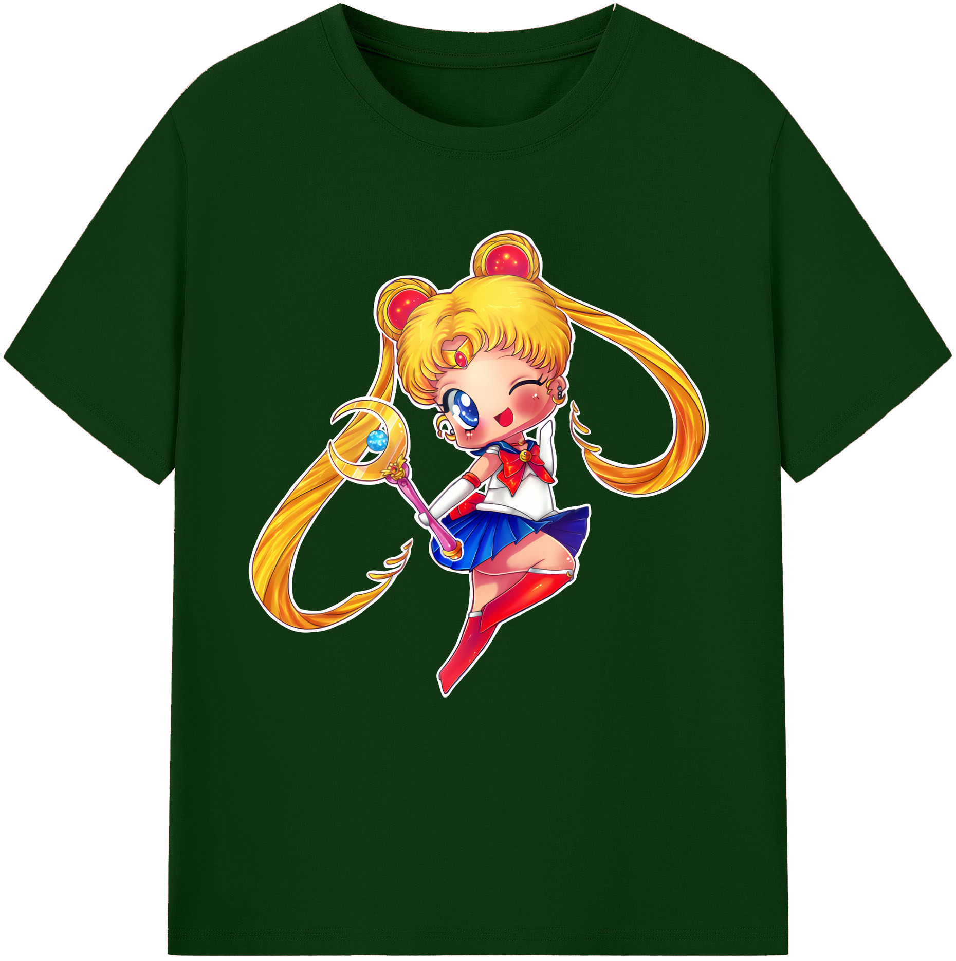 （画像用） 美少女戦士セーラームーン 月野 うさぎ つきの うさぎ Sailor Moon Tsukino Usagi 綿100％半袖Tシャツ（フロントプリント）